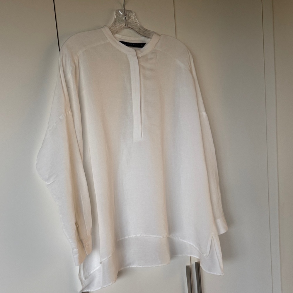 Zara White Relaxed Blouse